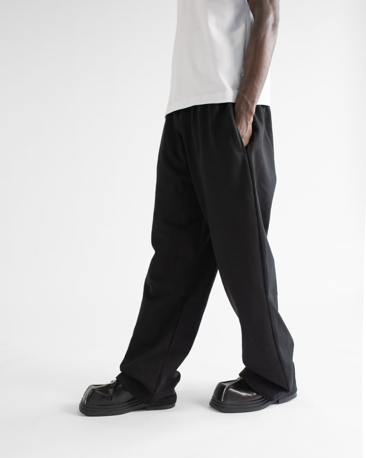 Baggy Sweatpants Straight Leg Cotton Sweatpants Baggy Sweatpants Black