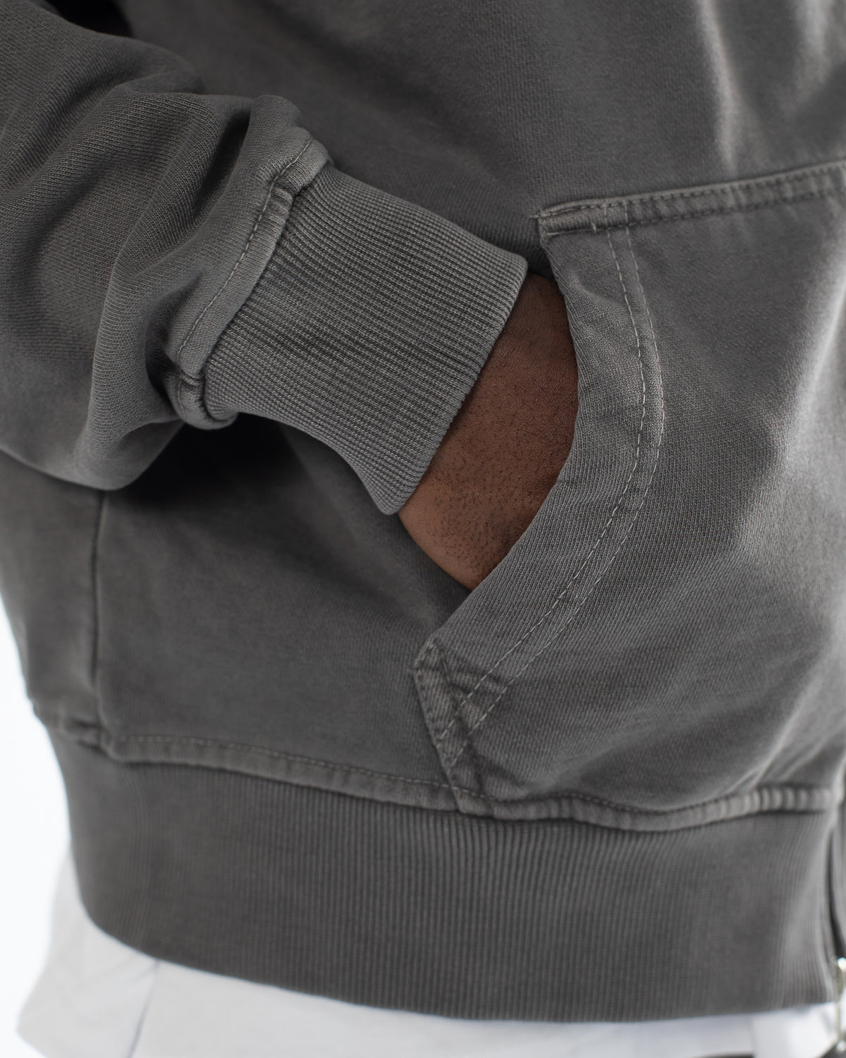 Drop Shoulder Zip Hoodie - Vintage Grey – Hours