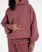 Drop Shoulder Hoodie - Vintage Burgundy