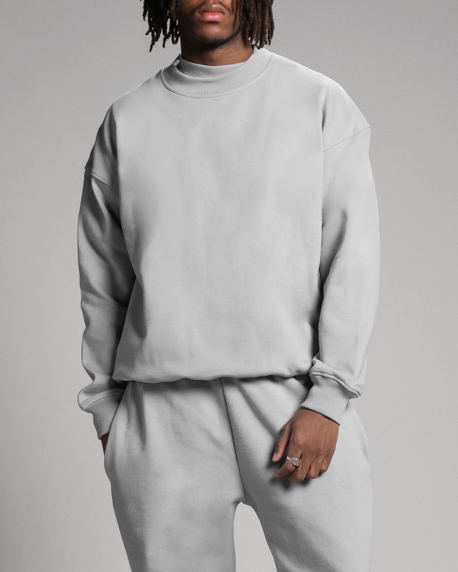 Drop Shoulder Crewneck - Stone – Hours