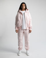 Drop Shoulder Zip Hoodie - Blush