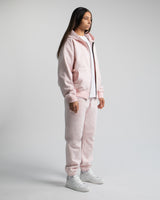 Drop Shoulder Zip Hoodie - Blush