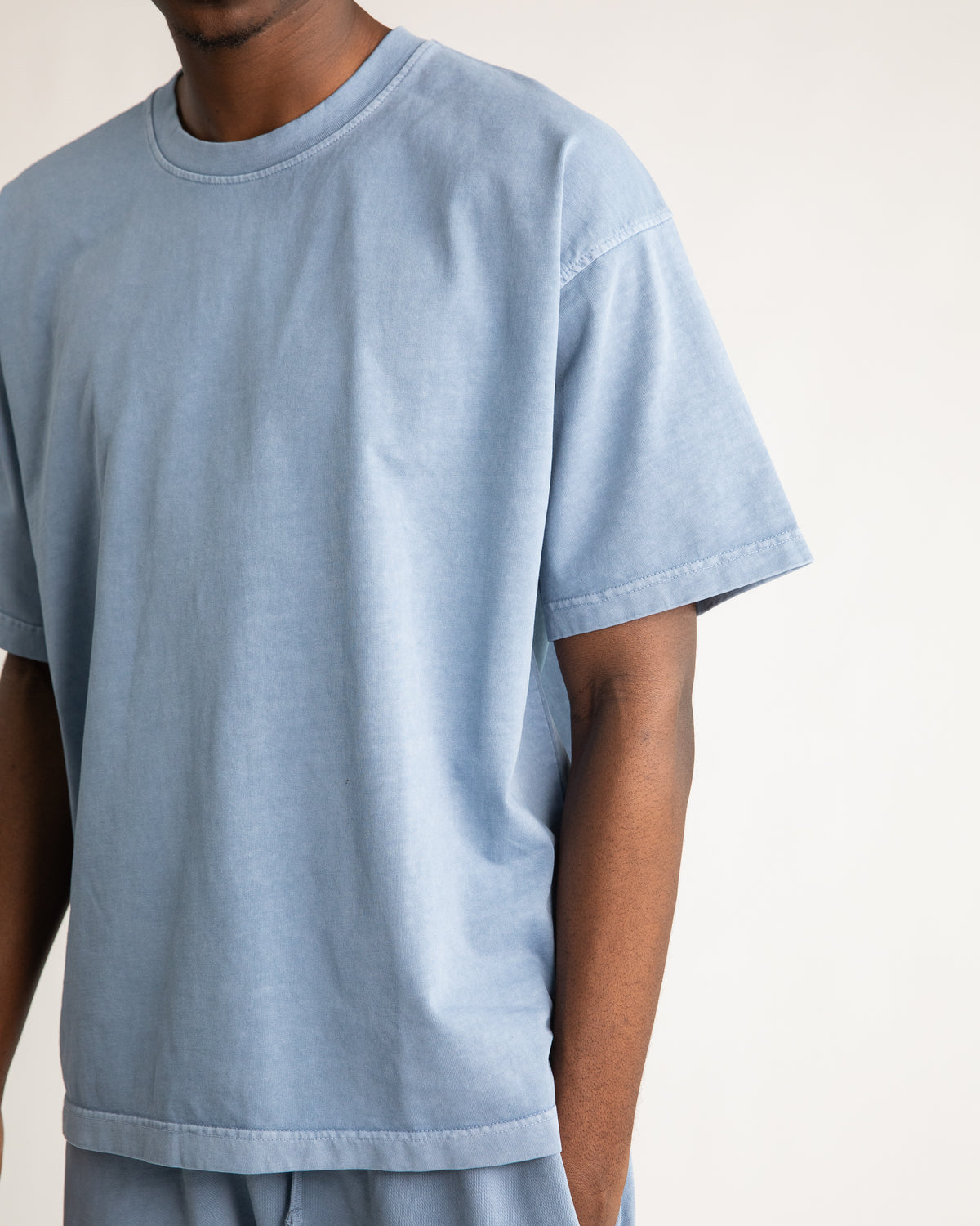 Drop Shoulder T-Shirt - Vintage Blue
