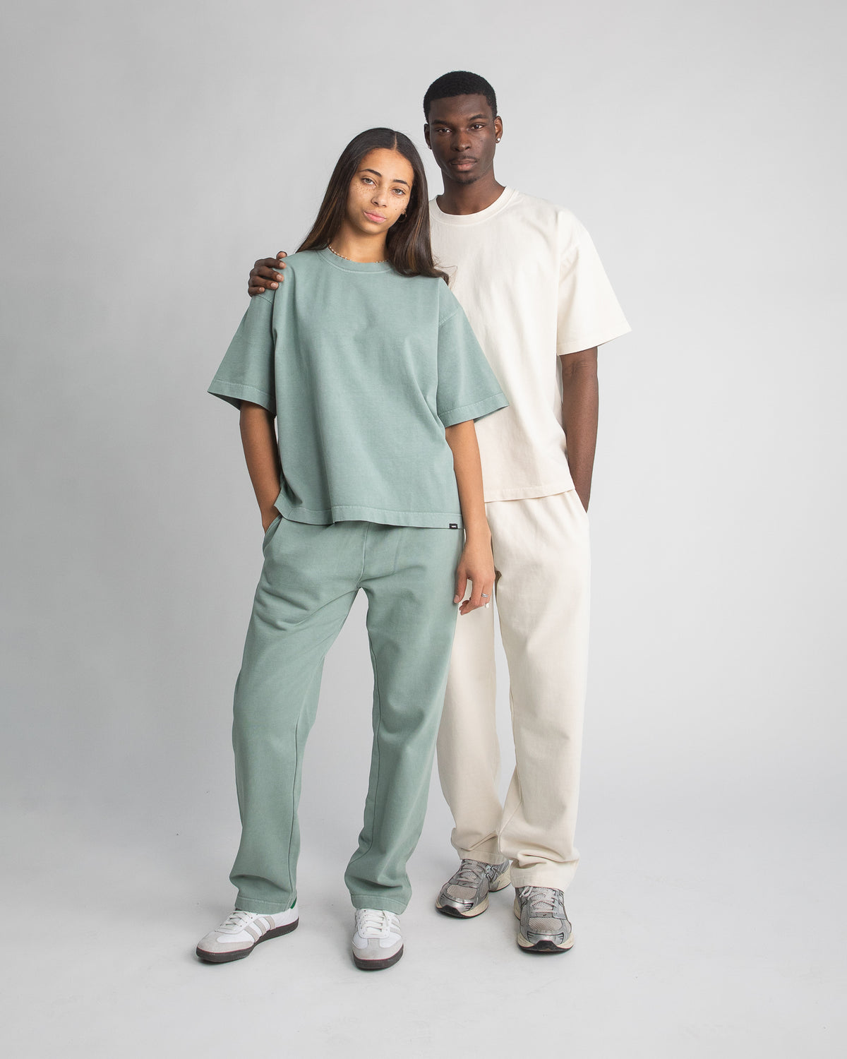 Open Bottom Sweatpants - Vintage Sage