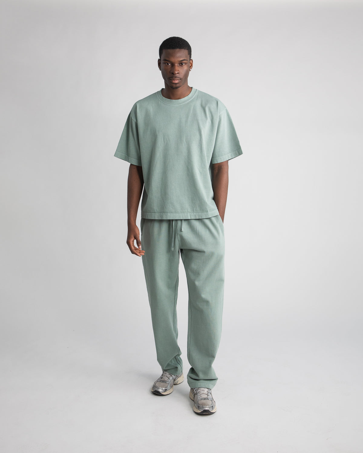 Open Bottom Sweatpants - Vintage Sage