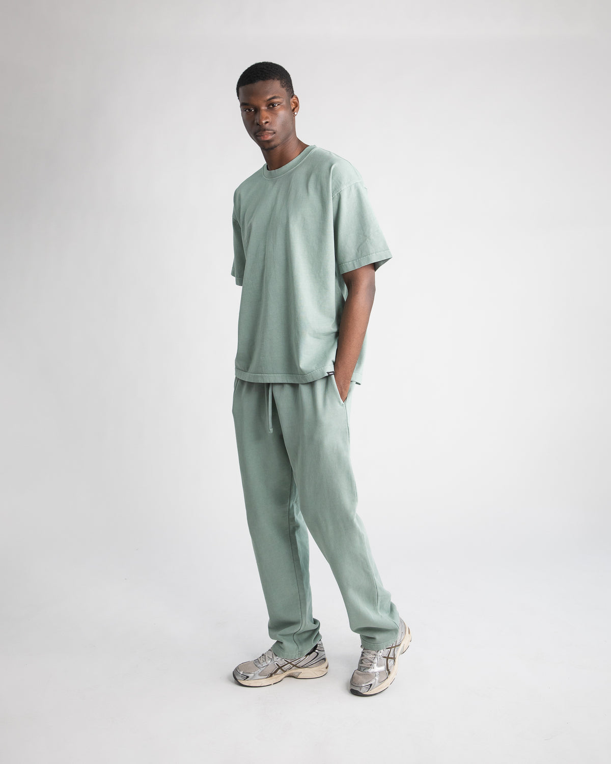 Drop Shoulder T-Shirt - Vintage Sage