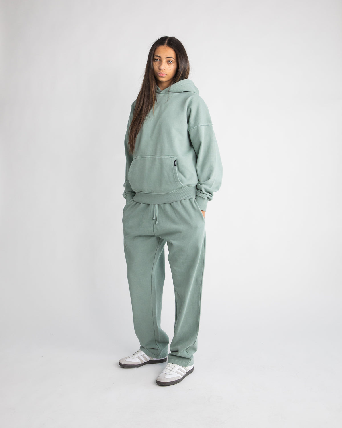 Open Bottom Sweatpants - Vintage Sage