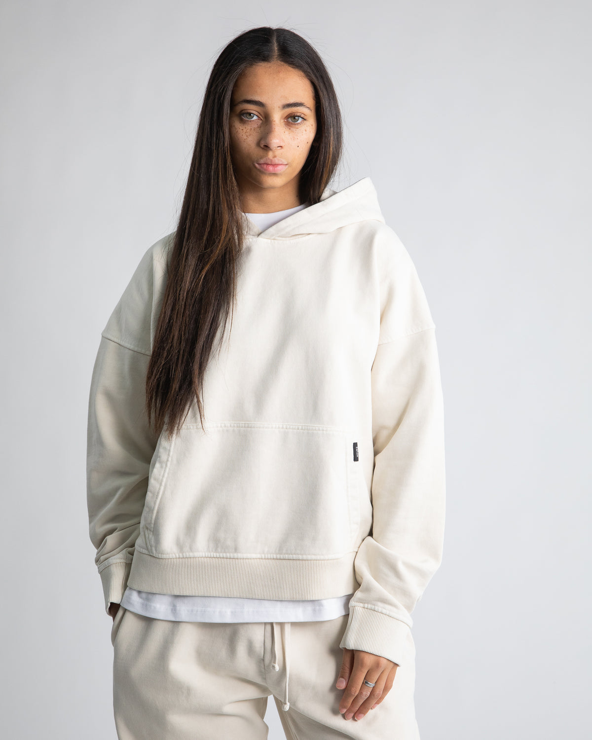 Cropped Hoodie - Vintage Bone