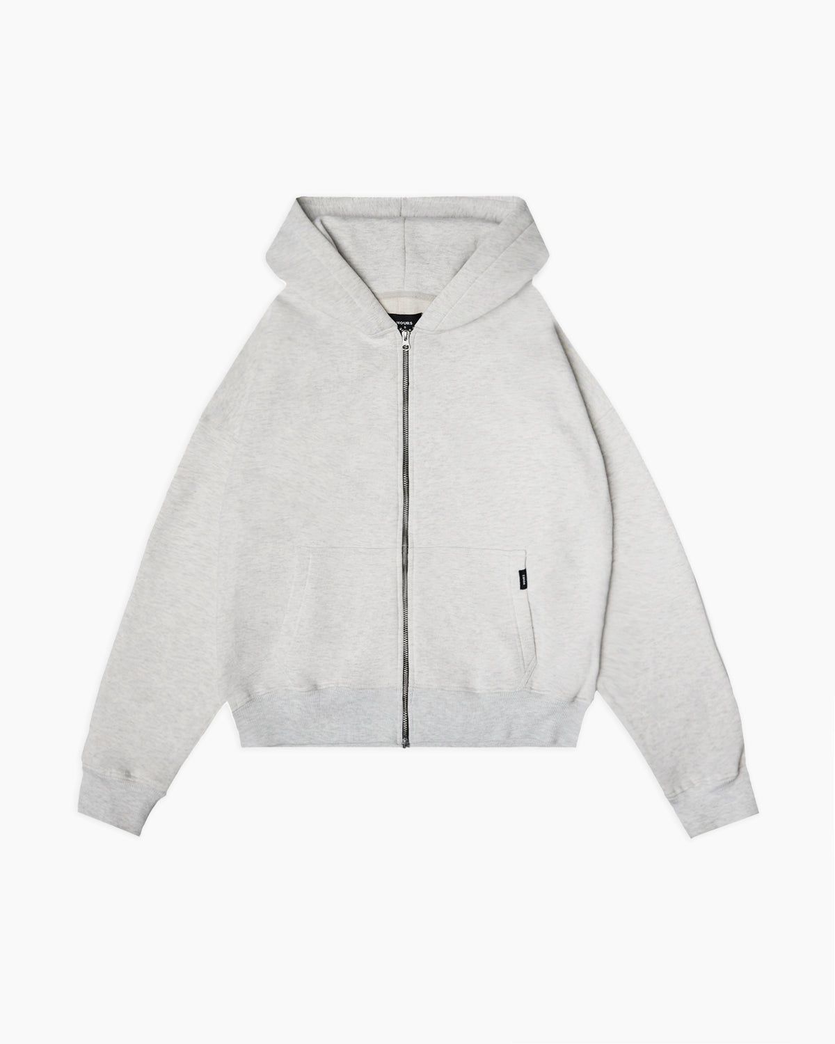 Drop Shoulder Zip Hoodie - Ash