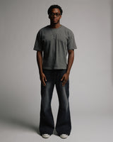 Flare Denim Pants - Washed Black