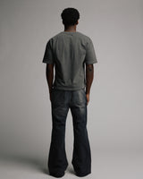 Flare Denim Pants - Washed Black
