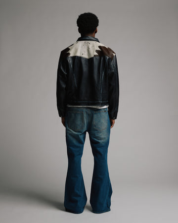 Cowhide Leather Jacket - Black