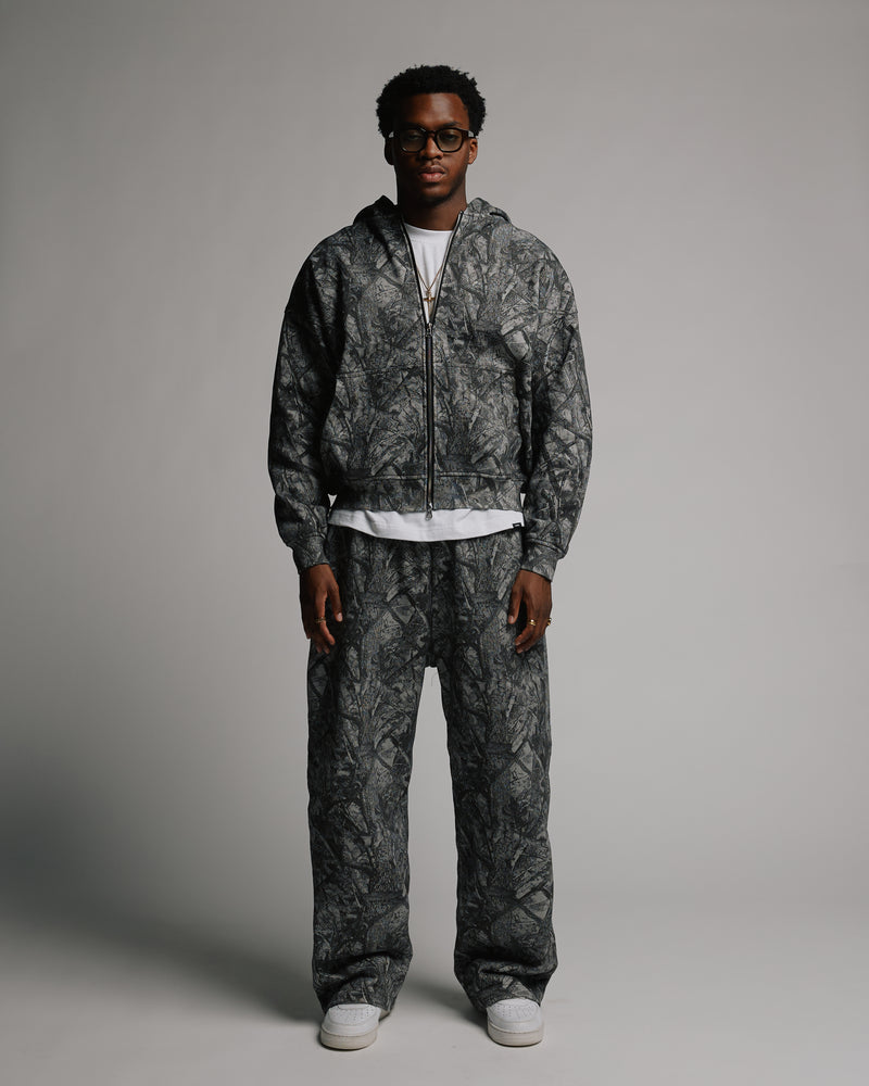 Baggy Sweatpants - Black Camo