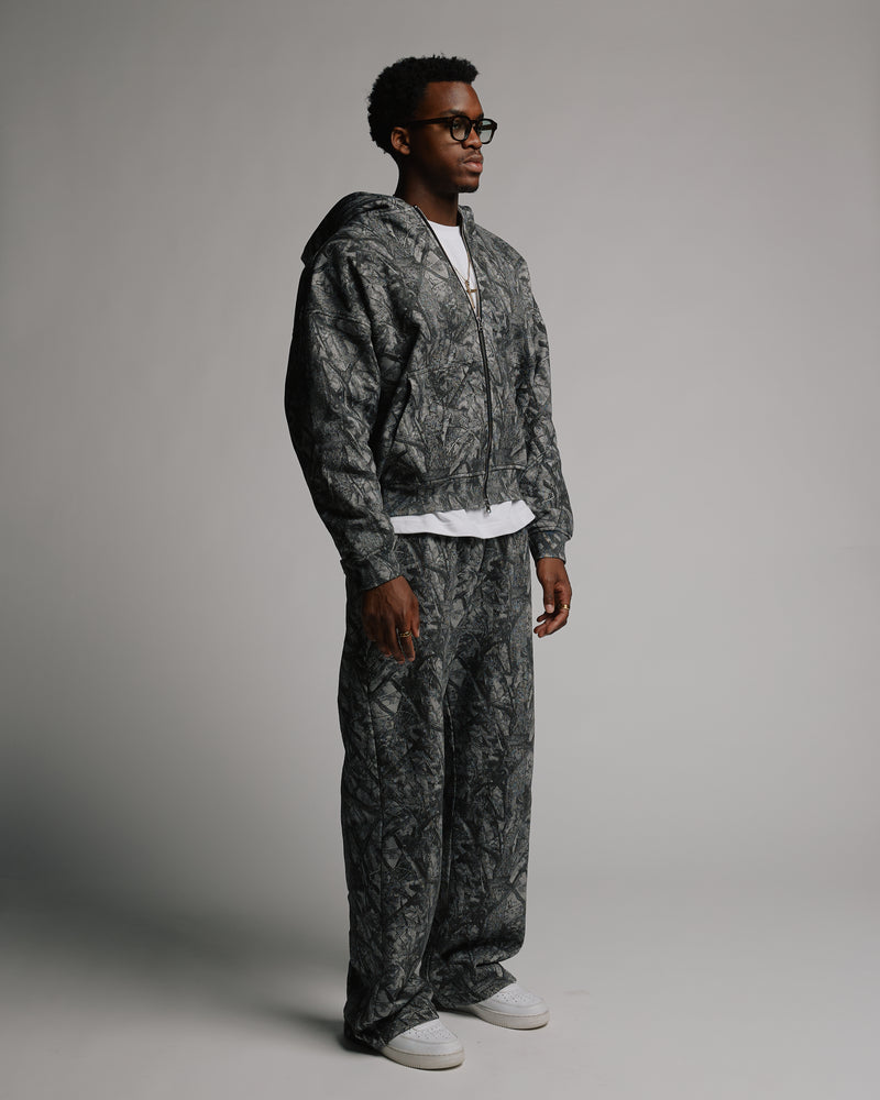 Baggy Sweatpants - Black Camo