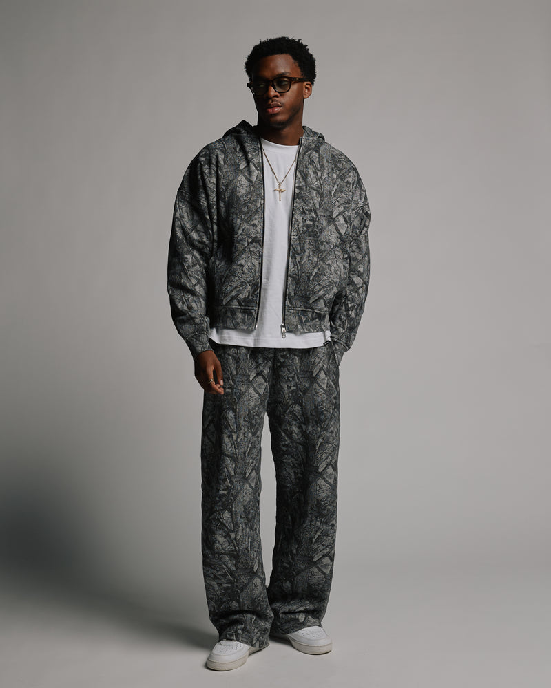 Baggy Sweatpants - Black Camo