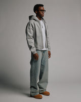 Double Layer Zip Hoodie - Grey