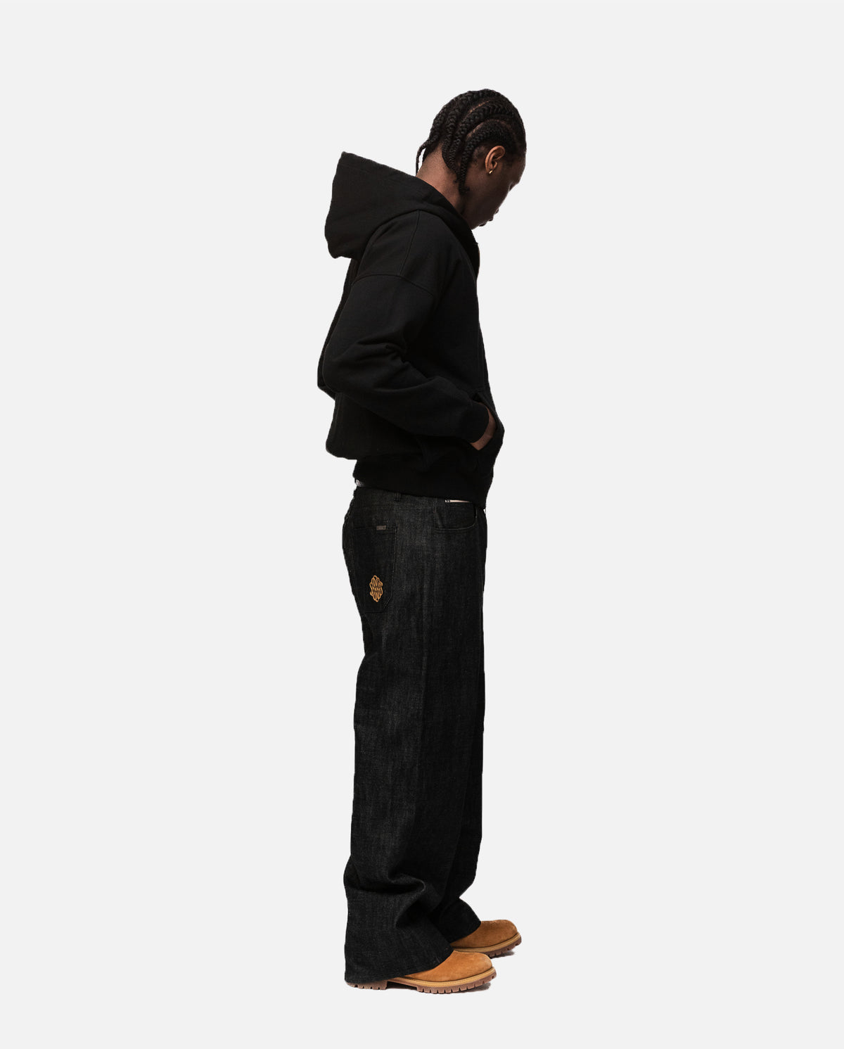 Flannel Zip Hoodie - Black
