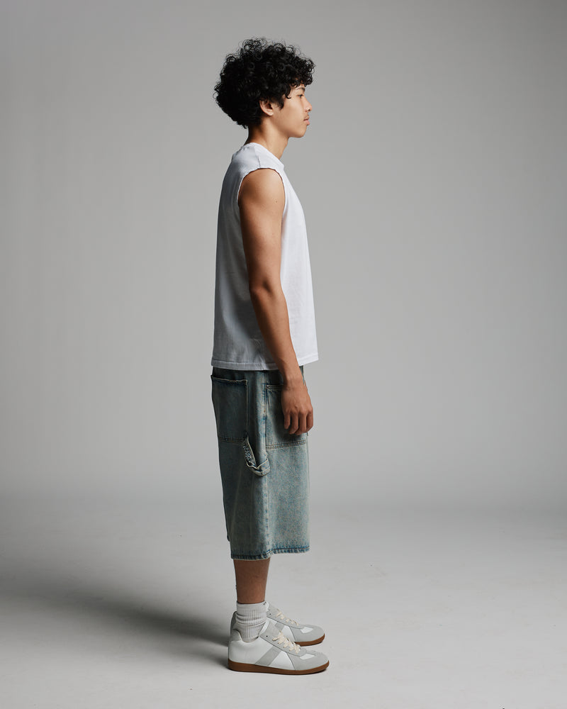 Cropped Tank Top - White