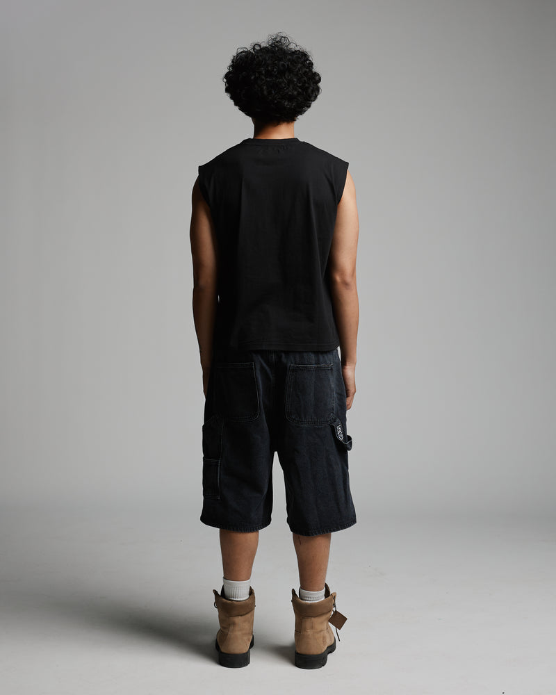 Cropped Tank Top - Black