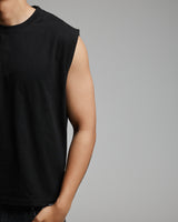 Cropped Tank Top - Black