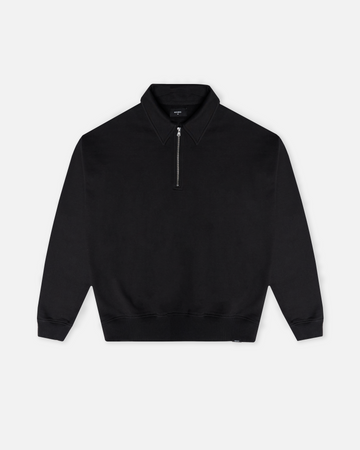 Drop Shoulder 1/4 Zip - Black