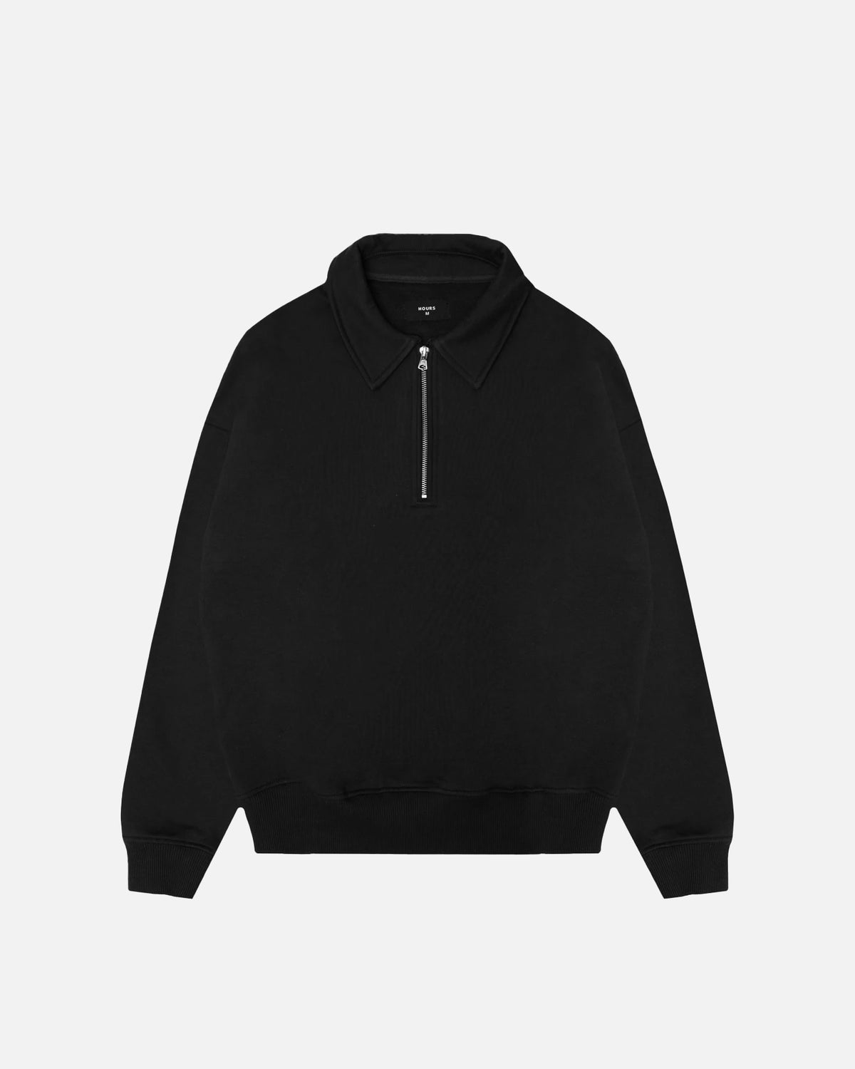 Drop Shoulder 1/4 Zip - Black