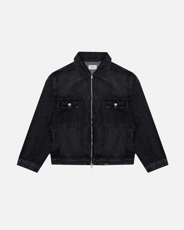 Denim Zip Jacket - Washed Black