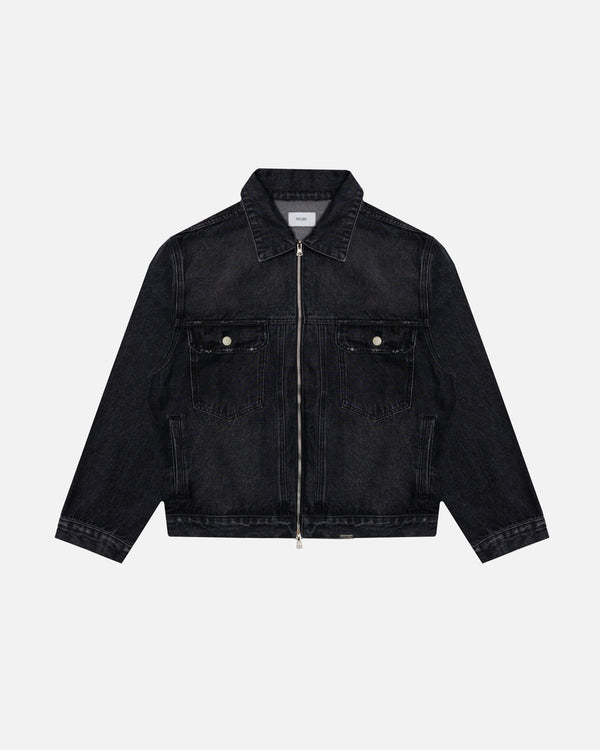 Denim Zip Jacket - Washed Black