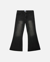 Flare Denim Pants - Washed Black