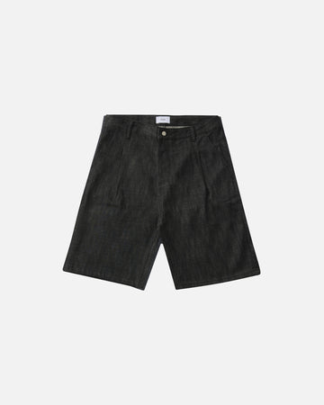 Raw Denim Shorts - Black