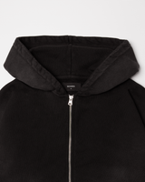 Cropped Zip Hoodie - Sunfaded Black