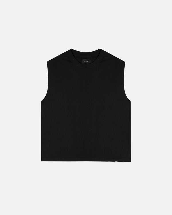 Cropped Tank Top - Black