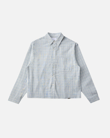 Cropped Flannel - Light Blue