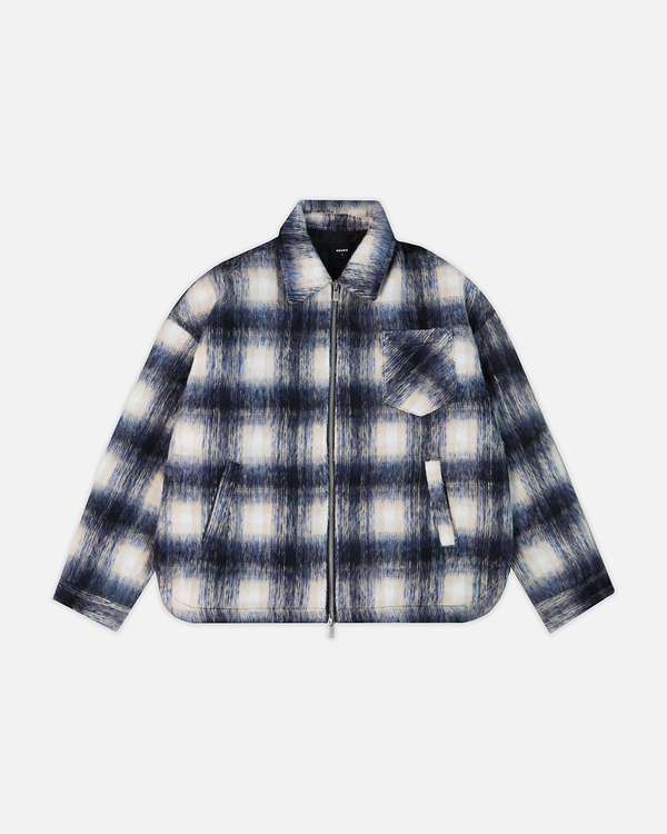 Flannel Zip Overshirt - Blue