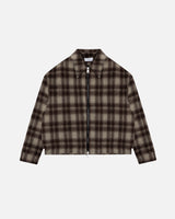 Flannel Zip Overshirt - Brown
