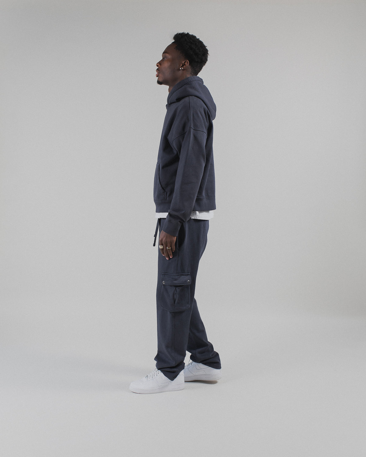 Cropped Hoodie - Vintage Navy – Hours