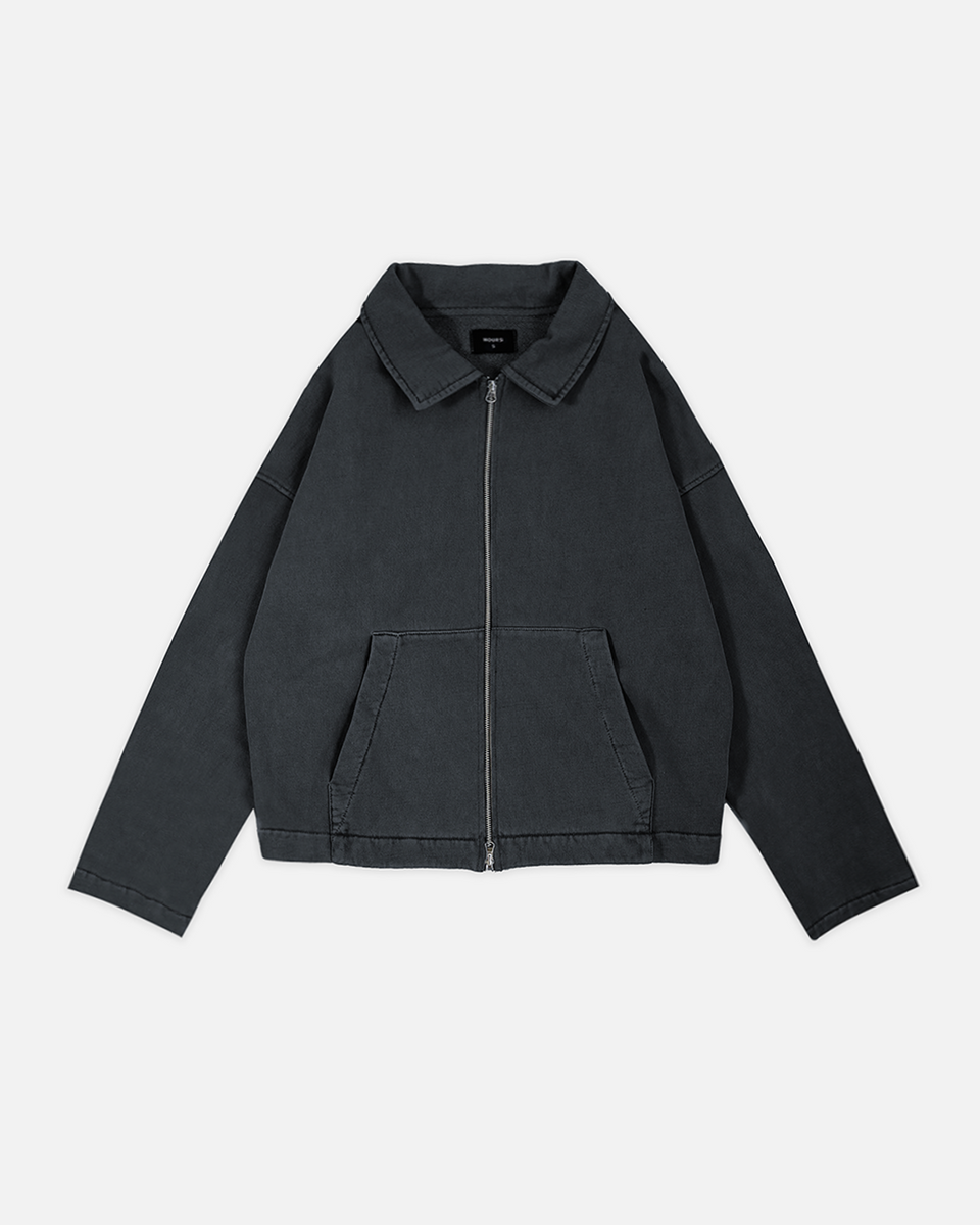 Collared Full Zip - Vintage Black