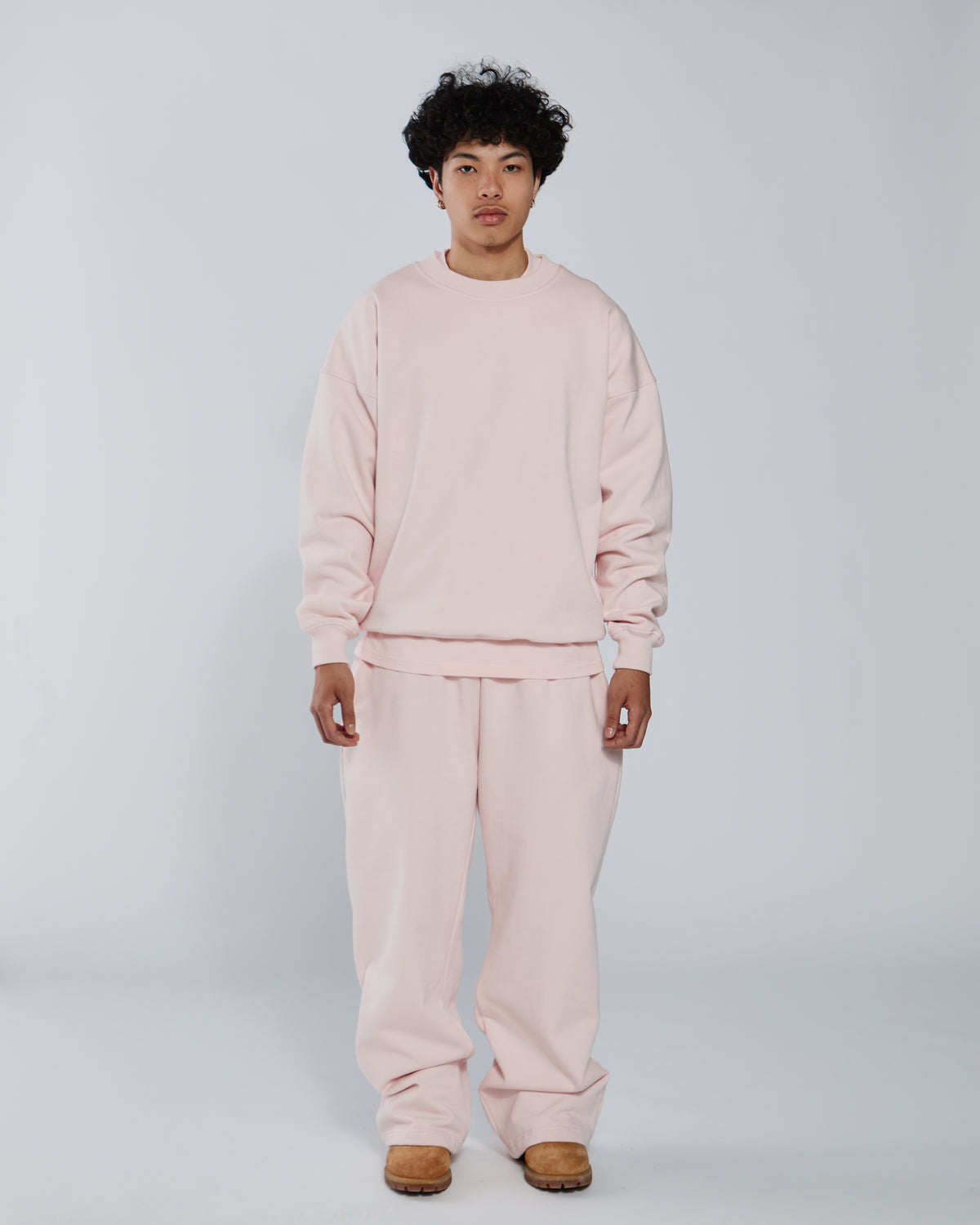 Drop Shoulder Crewneck - Blush