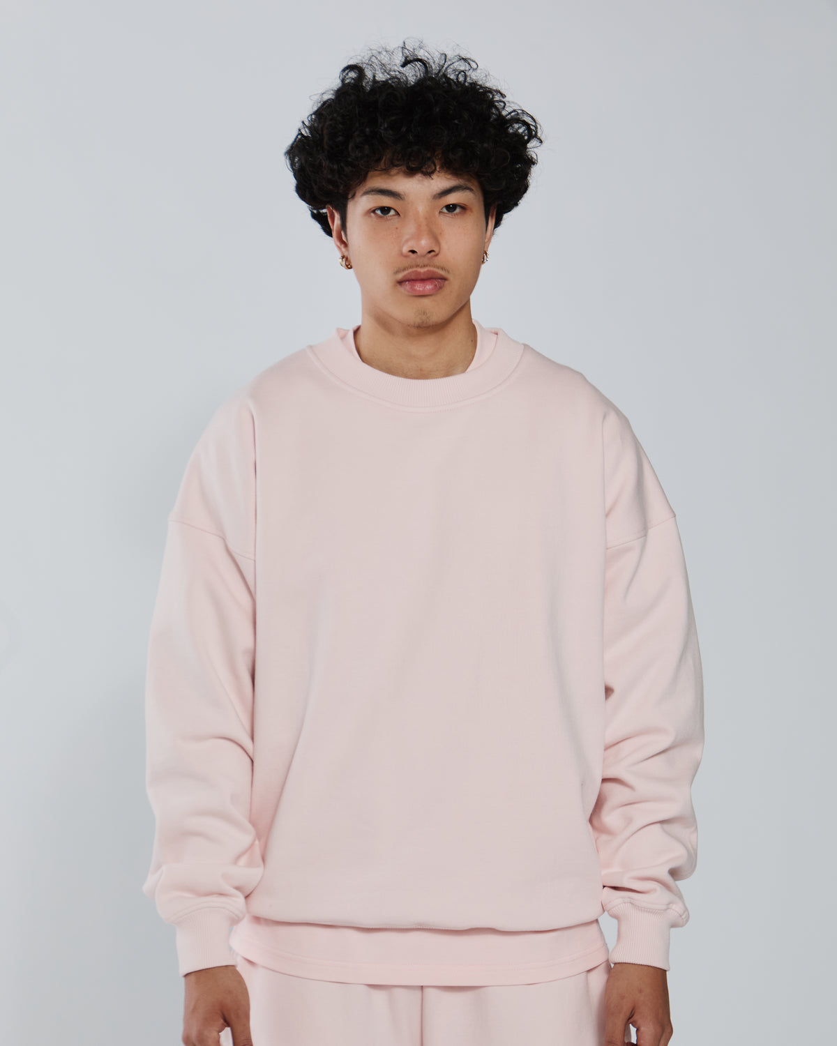 Drop Shoulder Crewneck - Blush