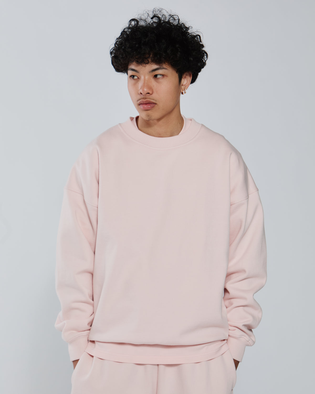 Drop Shoulder Crewneck - Blush
