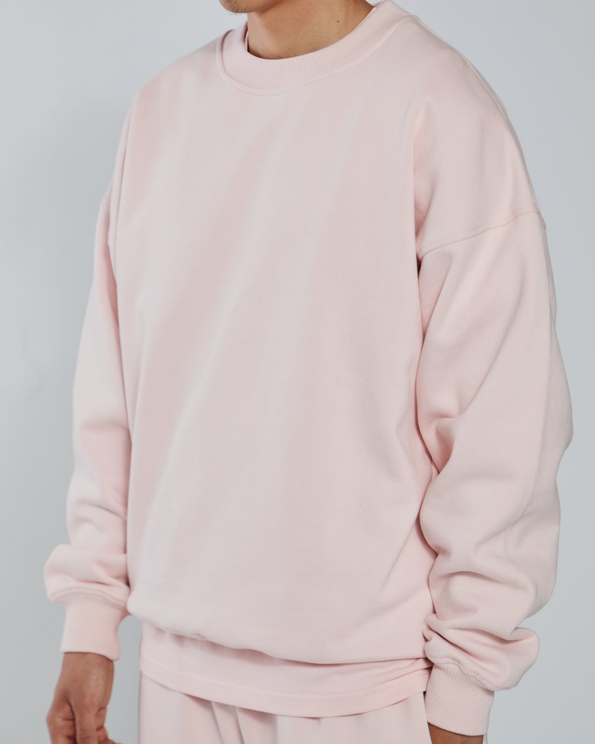 Drop Shoulder Crewneck - Blush