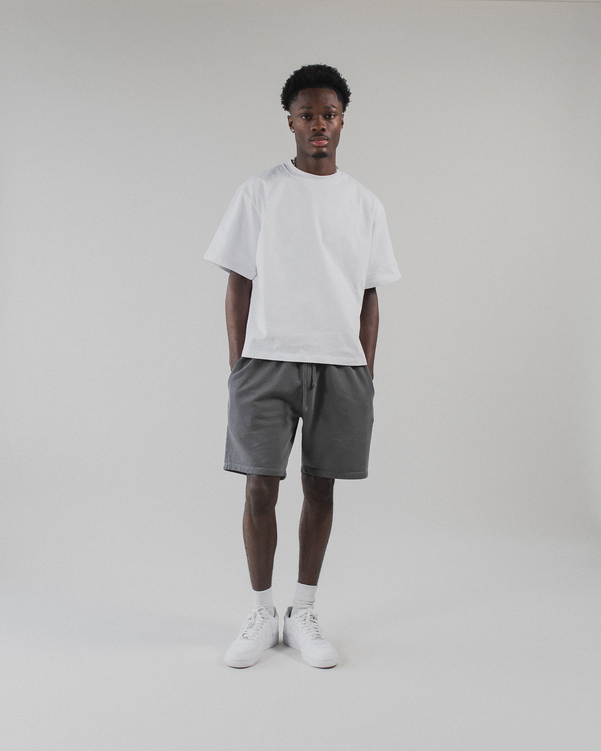 ENNOY Cotton Easy Shorts (GRAYISH OLIVE)