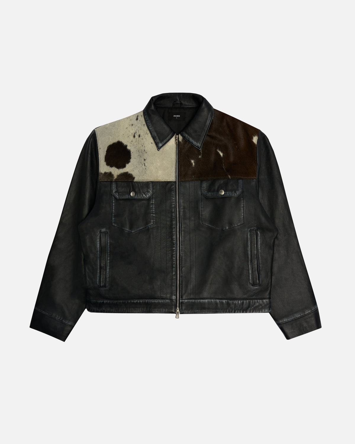 Cowhide Leather Jacket - Black