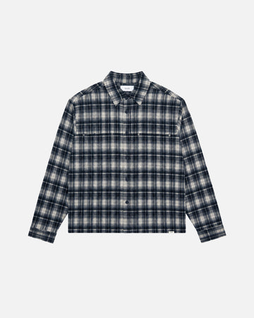Cropped Flannel - Navy