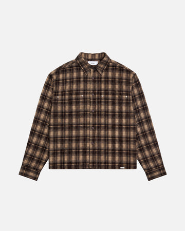 Cropped Flannel - Brown