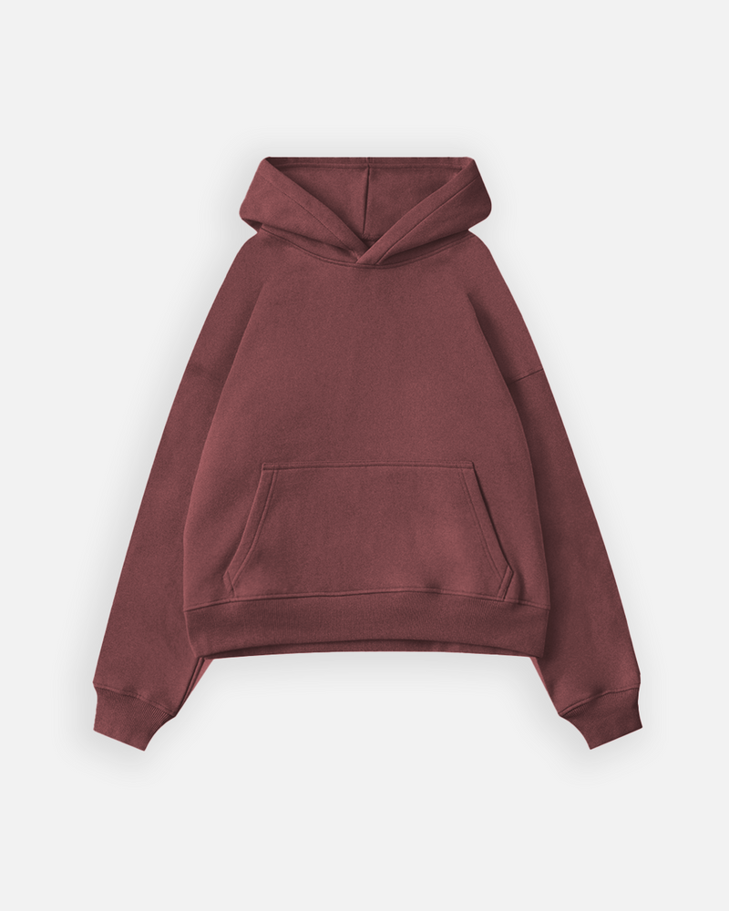 Cropped Hoodie Vintage Burgundy
