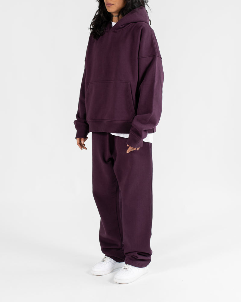 Cropped Hoodie - Wine