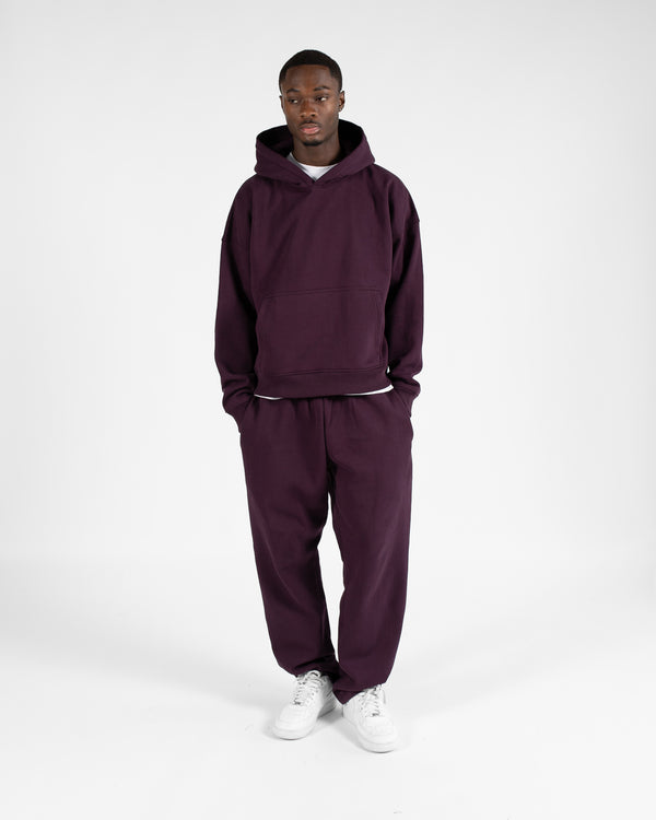 Cropped Hoodie - Wine