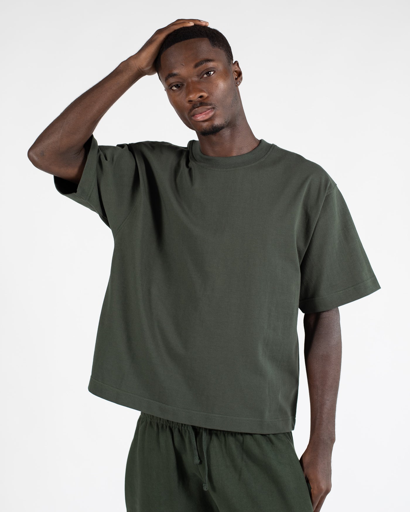 【mnem】25SS★ [mnem] olive print cropped t-shirt CroppedT-Shirt-