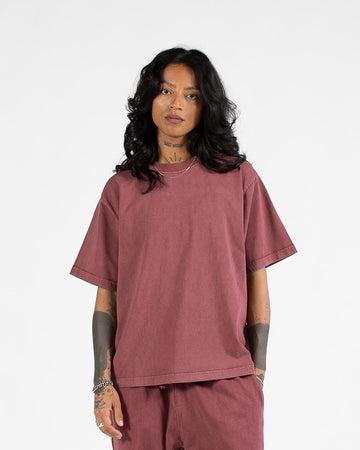 Cropped T-Shirt - Vintage Burgundy